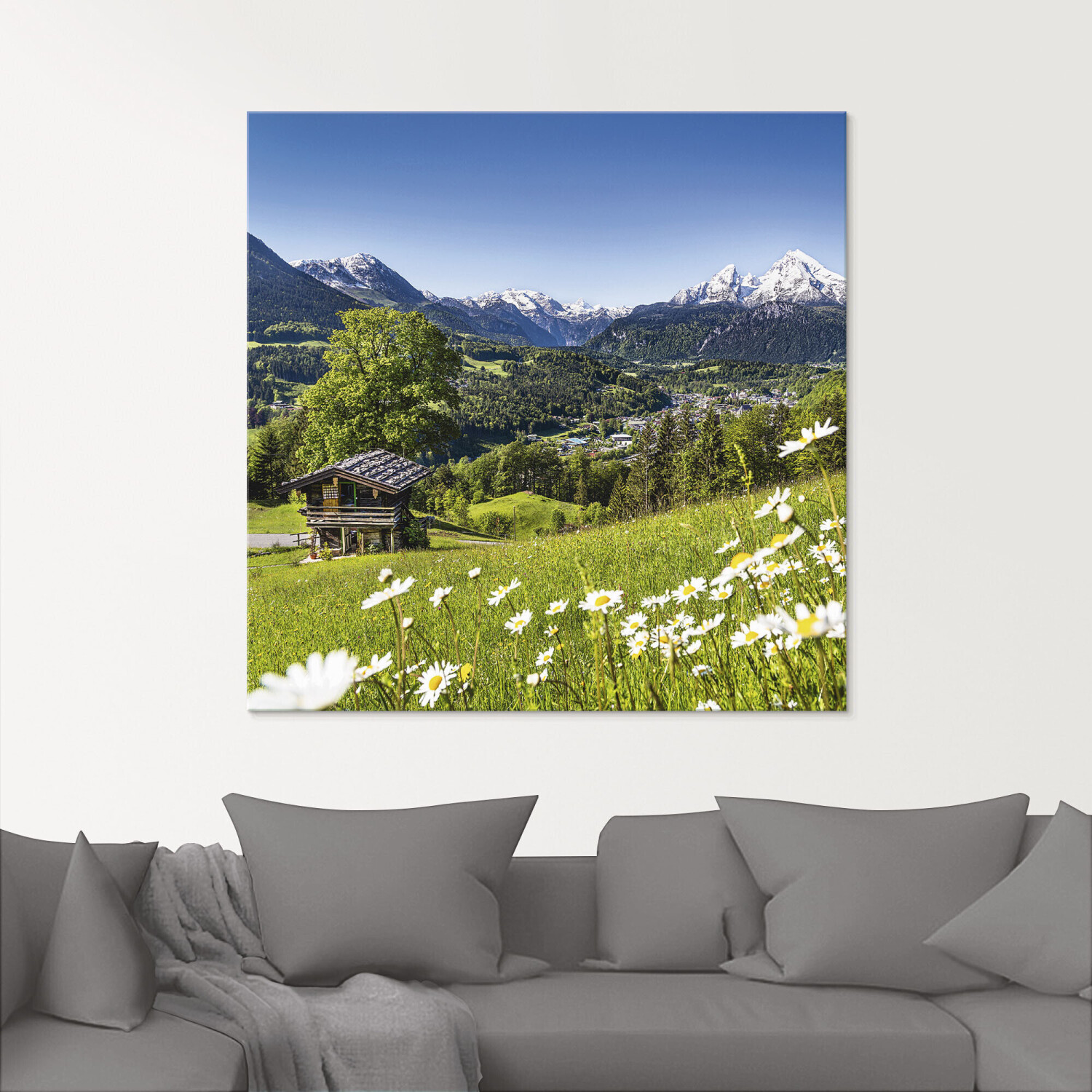 Art-Land Landschaft 100x50 cm | 96,45 Bayerischen in bei Berge Preisvergleich ab Alpen den € grün