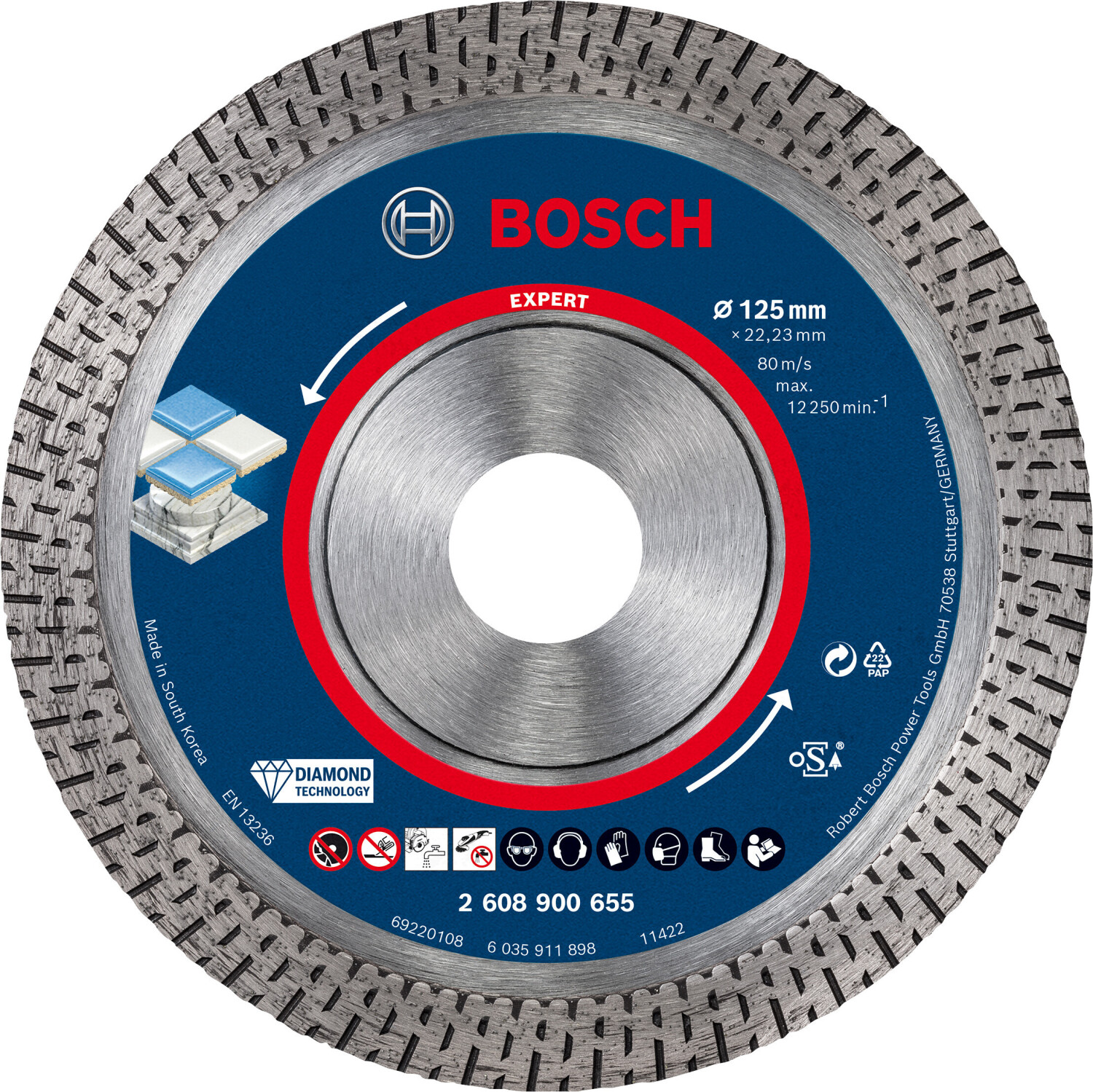 Jeu de disques à tronçonner diamantés Bosch 5x Best for Hard Ceramic 1 –  Toolbrothers