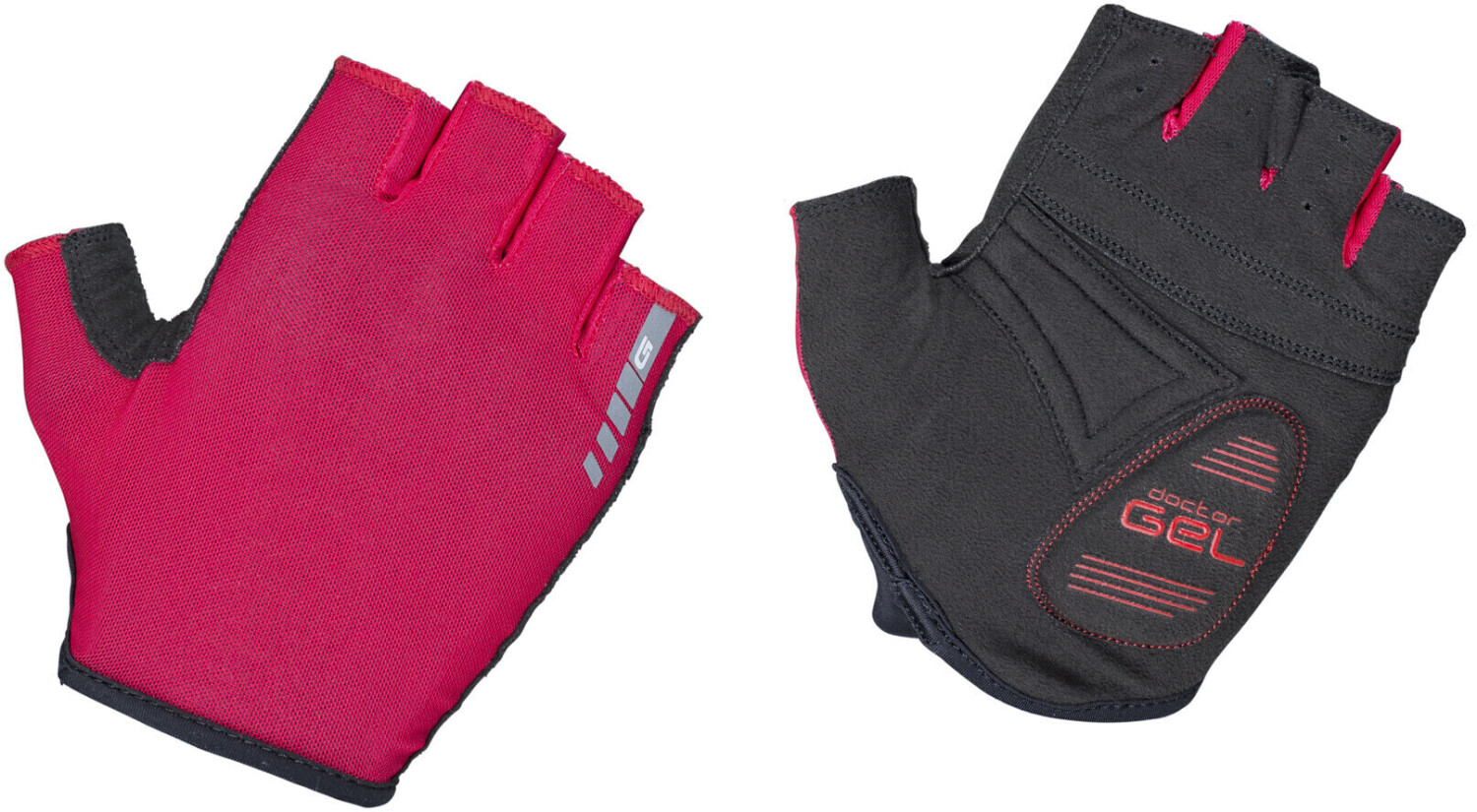 GripGrab Solara Padded Tan Through Short Finger Gloves red