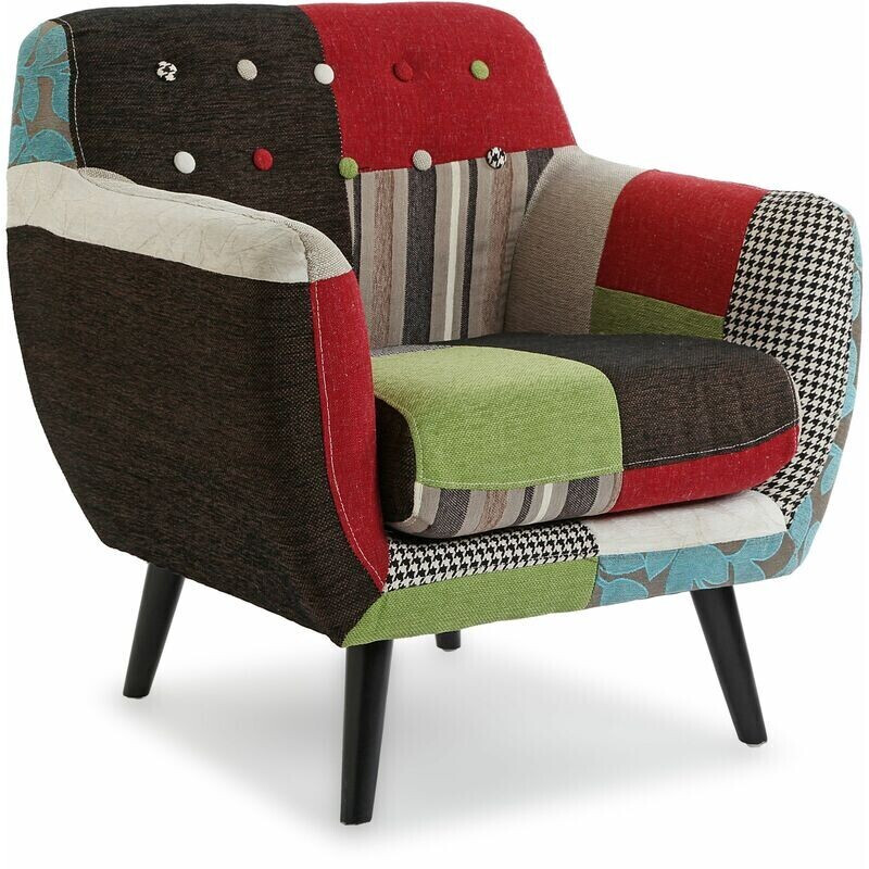 Versa Fauteuil patchwork bordeaux