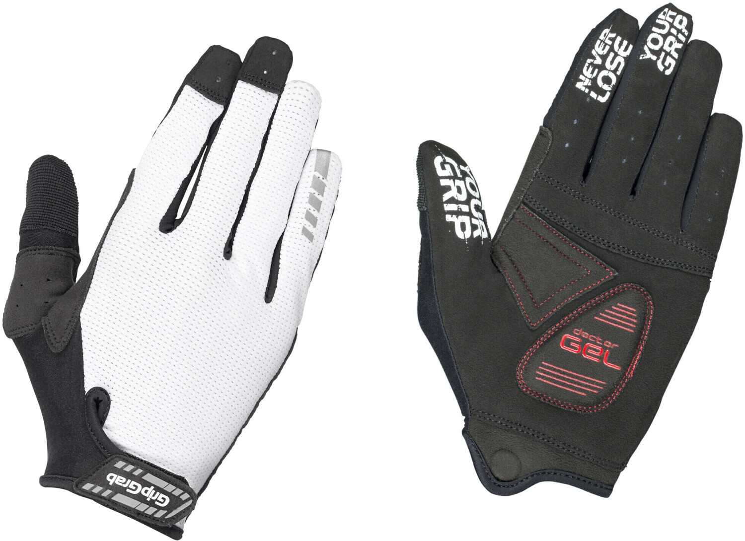 GripGrab SuperGel XC Touchscreen Full Finger Gloves white