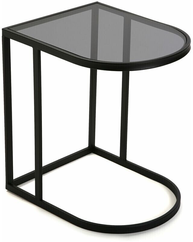Versa Bout de canapé en métal noir et verre