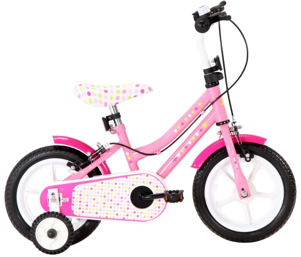 vidaXL Kids Bike 12 white/pink