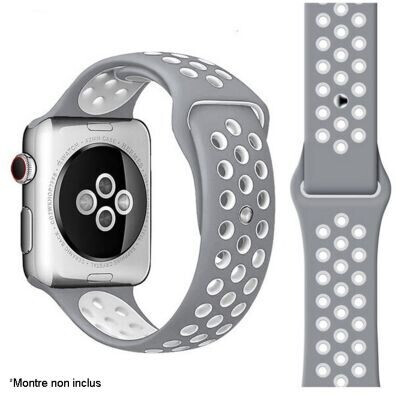 Ibroz Bracelet Apple Watch Sport 44mm gris/blanc
