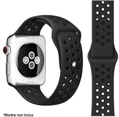 Ibroz Bracelet Apple Watch Sport 40mm noir mat