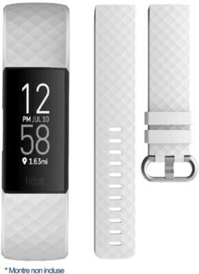 Ibroz Bracelet Fitbit Charge 3/4 silicone blanc