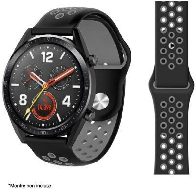 Ibroz Bracelet Samsung / Huawei Sport 22mm noir/gris