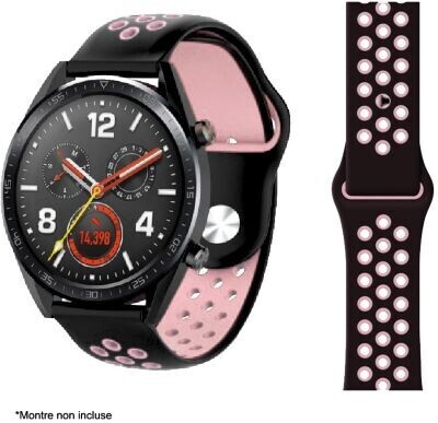 Ibroz Bracelet Samsung / Huawei Sport 22mm noir/rose
