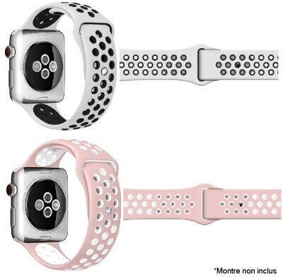 Ibroz Bracelet Apple Watch Sport 40mm blanc + rose