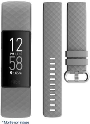 Ibroz Bracelet Fitbit Charge 3/4 silicone gris