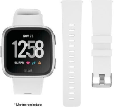 Ibroz Bracelet Fitbit Versa/Versa 2 silicone blanc