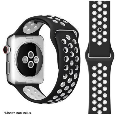 Ibroz Bracelet Apple Watch Sport 40mm noir/blanc