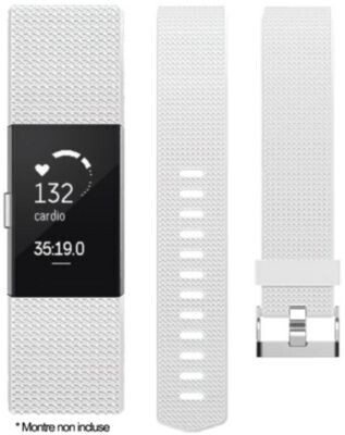 Ibroz Bracelet Fitbit Charge 2 silicone blanc