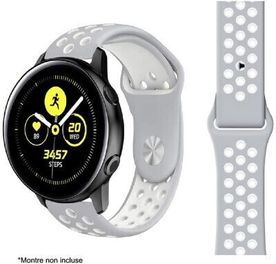 Ibroz Bracelet Samsung / Huawei Sport 20mm gris/blanc