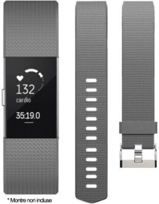 Ibroz Bracelet Fitbit Charge 2 silicone gris