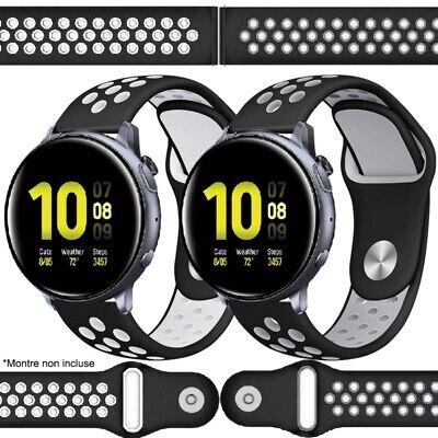Ibroz Bracelet Samsung / Huawei Sport 20mm blanc+gris x2