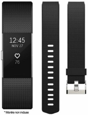 Ibroz Bracelet Fitbit Charge 2 silicone noir