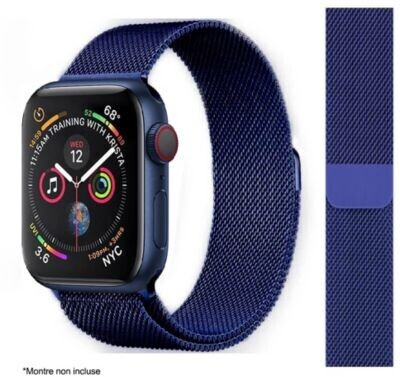 Ibroz Bracelet Apple Watch maille 40mm bleu