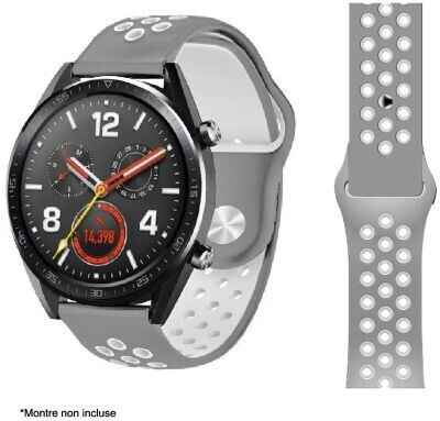 Ibroz Bracelet Samsung / Huawei Sport 22mm gris/blanc