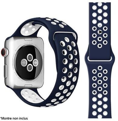 Ibroz Bracelet Apple Watch Sport 40mm bleu/blanc