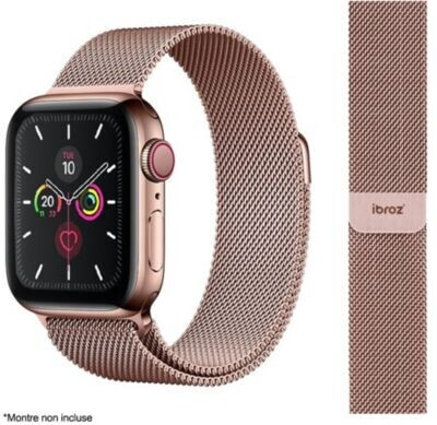 Ibroz Bracelet Apple Watch maille 40mm rose doré