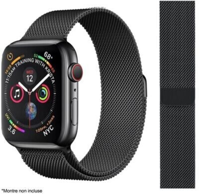 Ibroz Bracelet Apple Watch maille 40mm noir