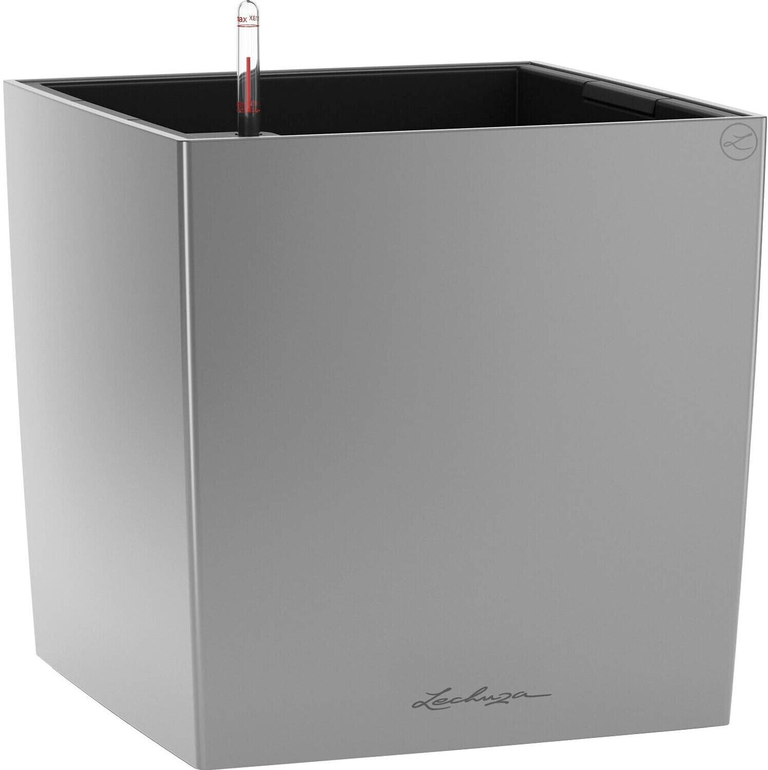 Lechuza Cube 30 All-in-One Set silver metallic