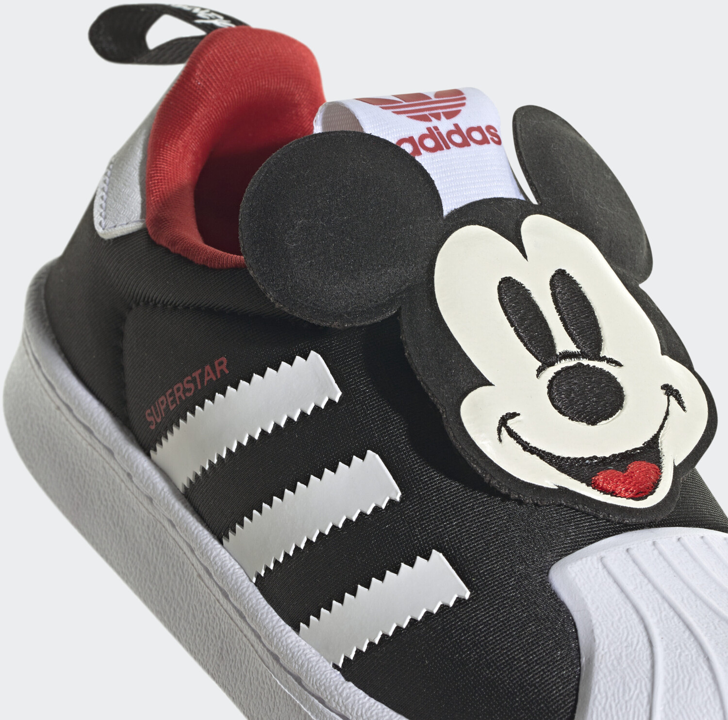 Buy Adidas Disney Superstar 360 Core Black/Cloud White/Vivid Red Kinder (Q46299) from Â£26.99 