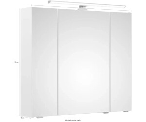 Pelipal 341 Filo Weiss Spiegelschrank Jessi II Aufsatzleuchte 3  Spiegeltüren Weiß Glanz ab 209,97 € | Preisvergleich bei | Spiegelschränke