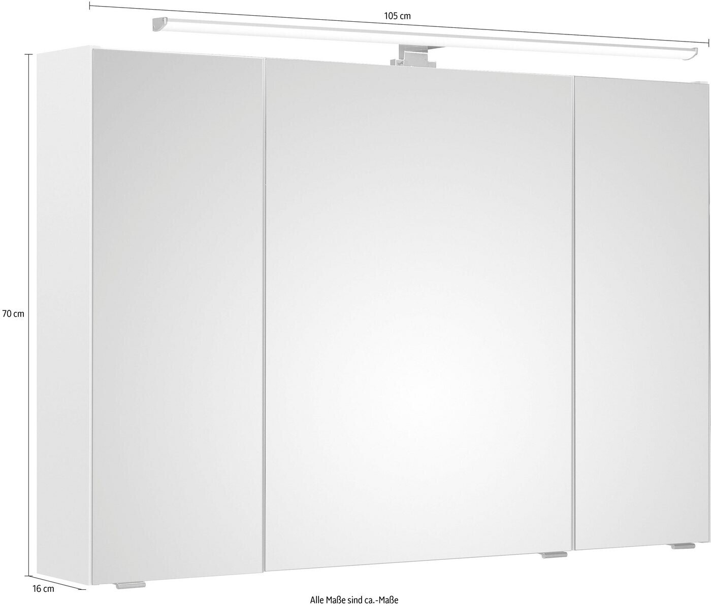 Pelipal 341 Filo Weiss Spiegelschrank Jessi III Aufsatzleuchte 3  Spiegeltüren Weiß Glanz ab 238,99 € | Preisvergleich bei
