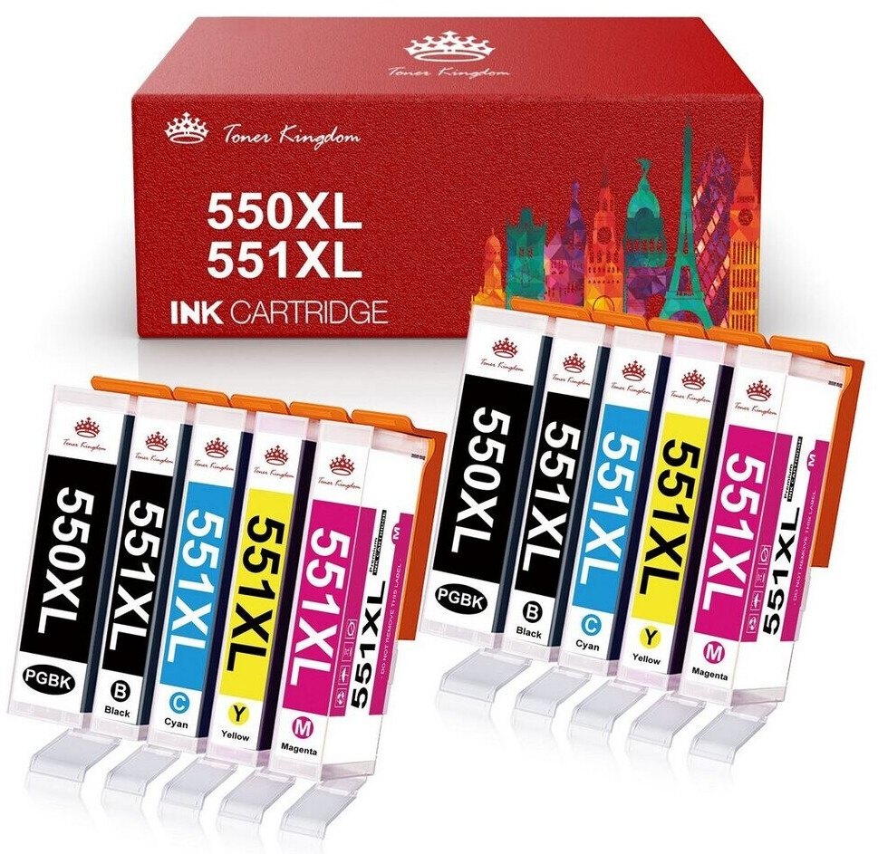 Octopus Tintennachfüllset 5x1L - Für Canon PGI-550 CLI-551 Drucker