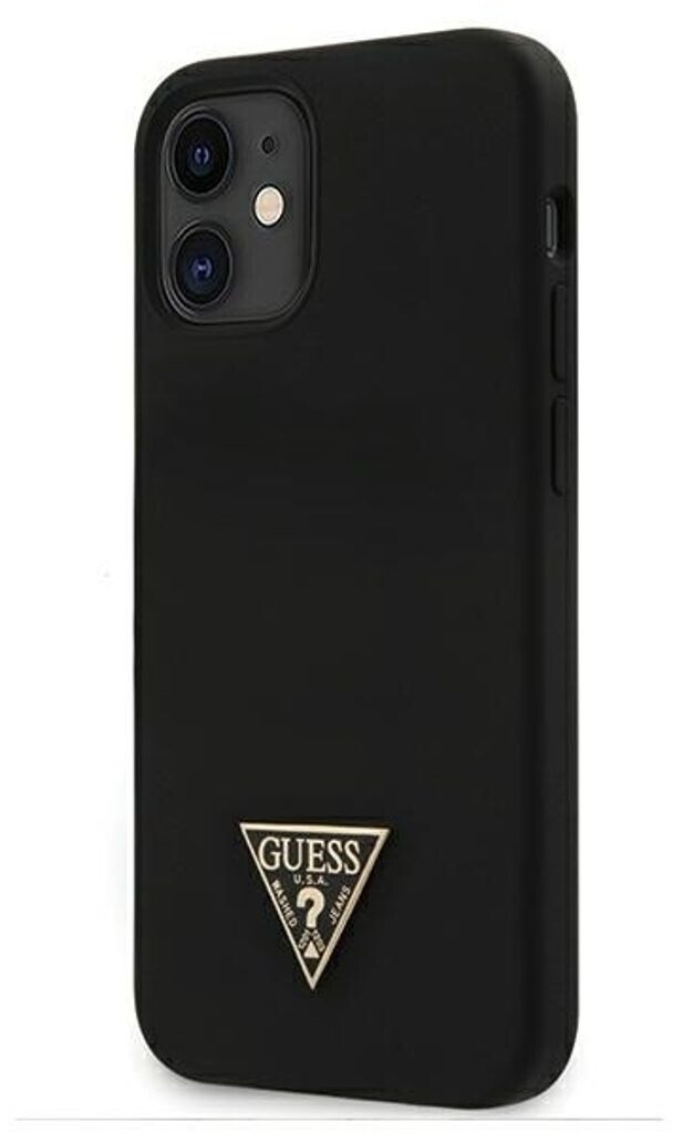 Guess Silicone Metal Triangle for Apple iPhone 12 Mini Black