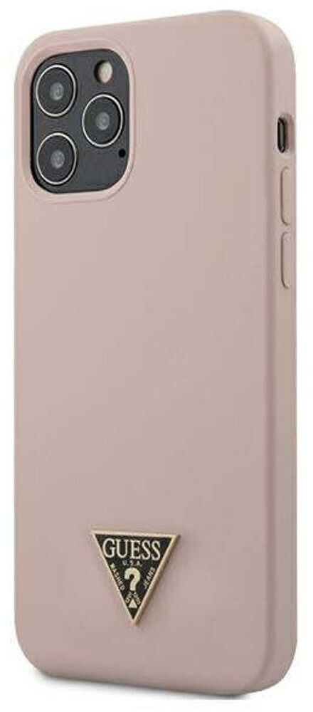 Guess Silicone Metal Triangle for Apple iPhone 12/12 Pro Light Pink