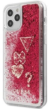 Guess Liquid Glitter Charms for Apple iPhone 12/12 Pro Raspberry