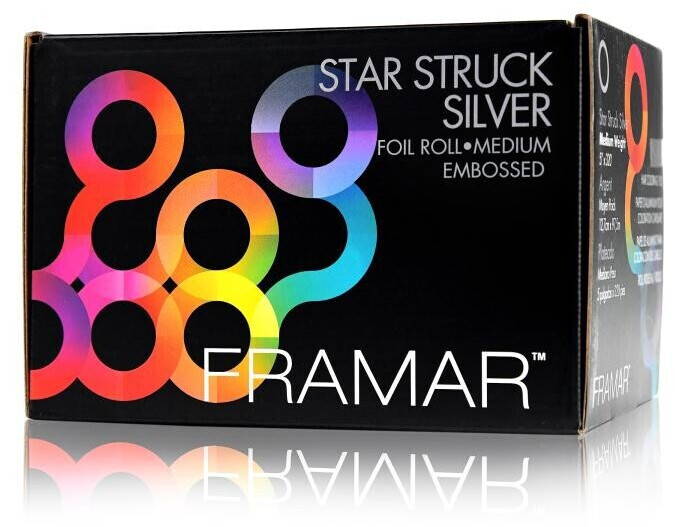 Framar Star Struck Silver Embossed Roll Aluminum Foil Hair Foils for Highlighting - Medium 320 ft