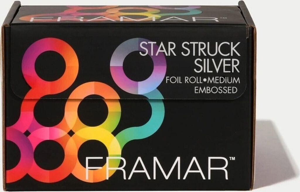 Framar Star Struck Silver Embossed Roll Aluminum Foil Hair Foils for Highlighting - Medium 320 ft