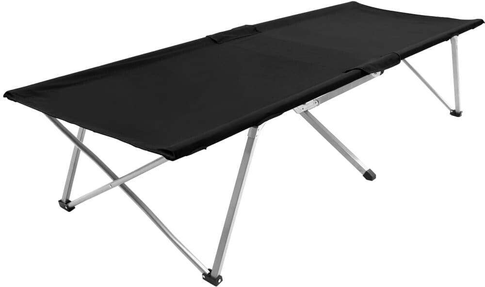 vidaXL Camp Bed 206x75x45cm black