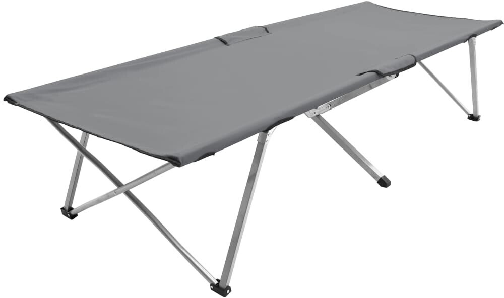 vidaXL Camp Bed 206x75x45cm grey