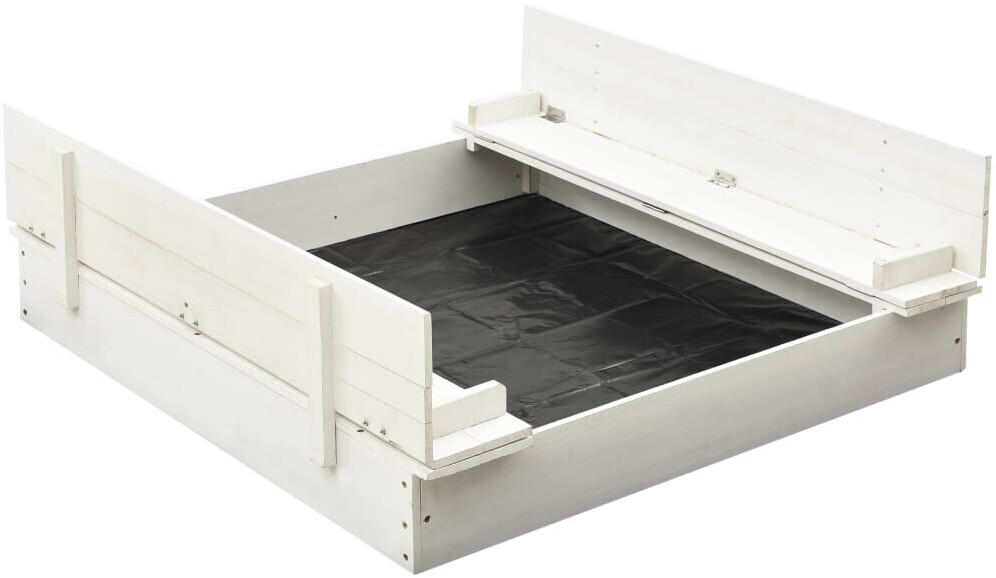 vidaXL Sandbox Fir Wood 95x90x15cm White