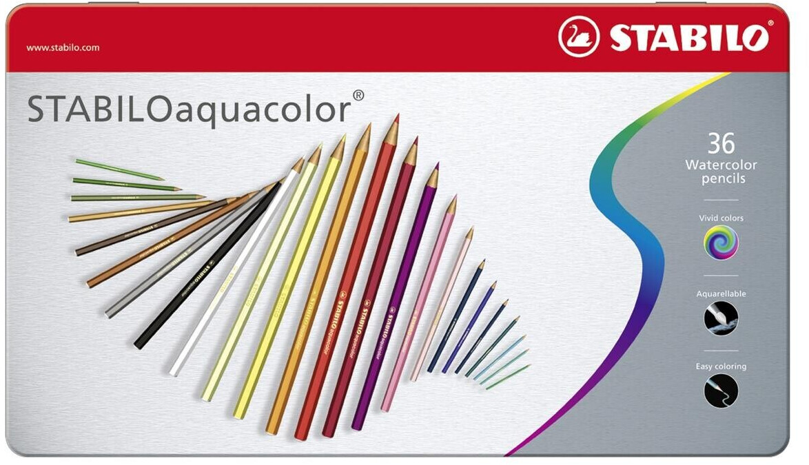 Crayon de couleur aquarellables Aquacolor ARTY x36 STABILO : le