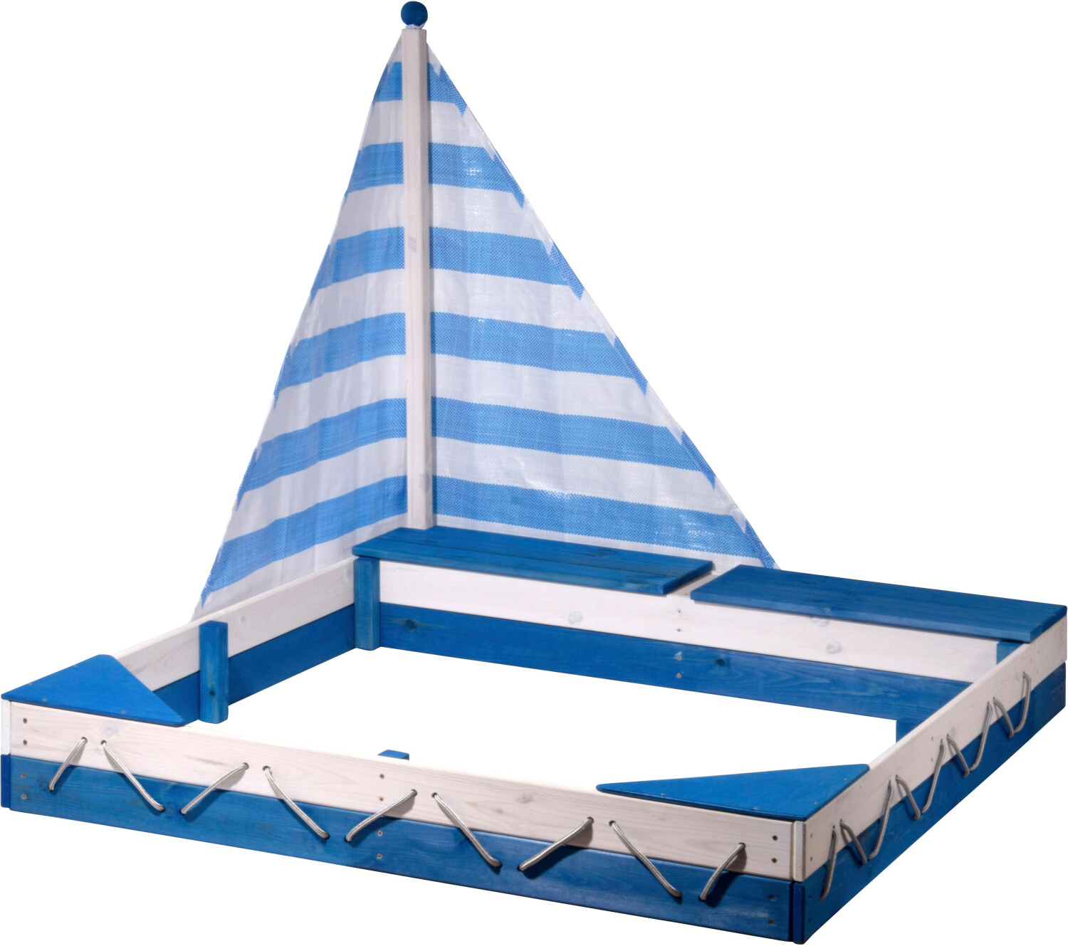 Dobar Sandkasten Maritim mit Segel und zwei Spielzeugkisten 138,5x115,5cm  ab 104,99 € | Preisvergleich bei