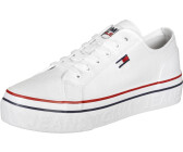 white canvas flatform trainers