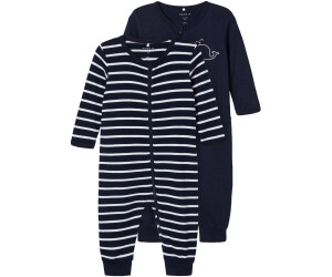 Name it baby Nbmnightsuit 2P Zip FF Elephant Noos, Sea Foam, 60