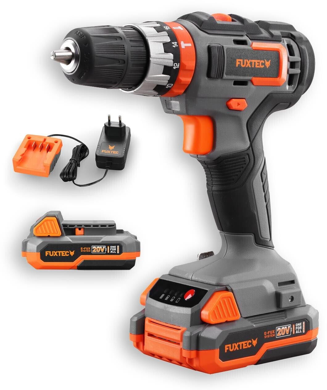 Fuxtec FX-E1SBS20 with 2x2,0Ah battery and charger in toolbox