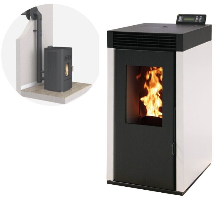 Interstoves Marina 8 KW étanche blanc WiFi télécommande, sortie façade