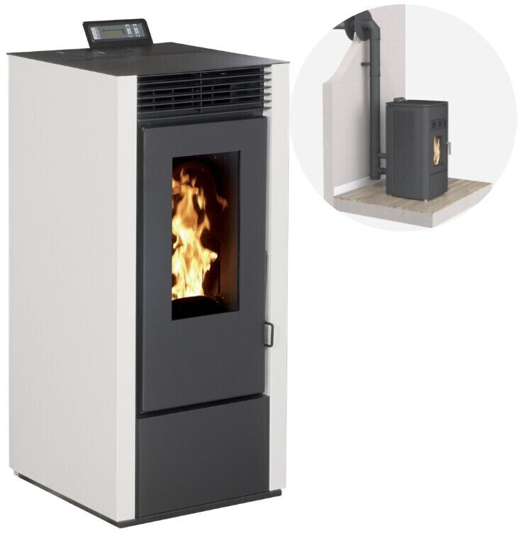 Interstoves Marina 14 kW étanche canalisable avec kit sortie ventouse WiFi télécommande blanc