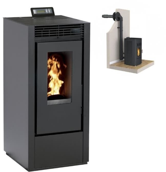 Interstoves Marina 14 kW étanche canalisable avec kit sortie ventouse noir