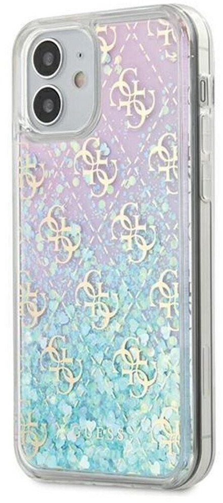 Guess Liquid Glitter Case Iridescent für Apple iPhone 12 mini - pink (GUHCP12SLG4GGBLPI)