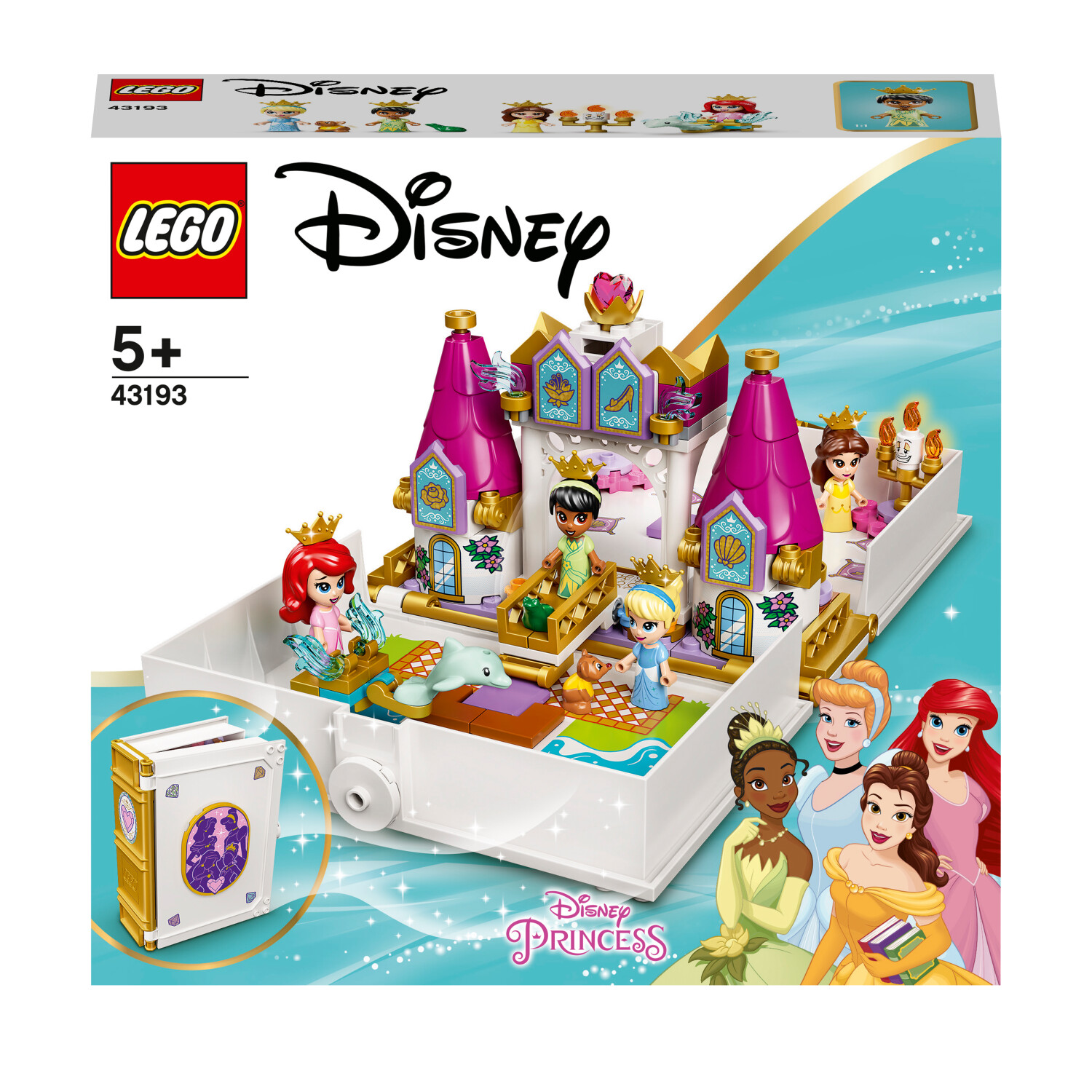 LEGO Disney princess - Les aventures d’Ariel, Belle, Cendrillon et Tiana dans un livre de contes (43193)