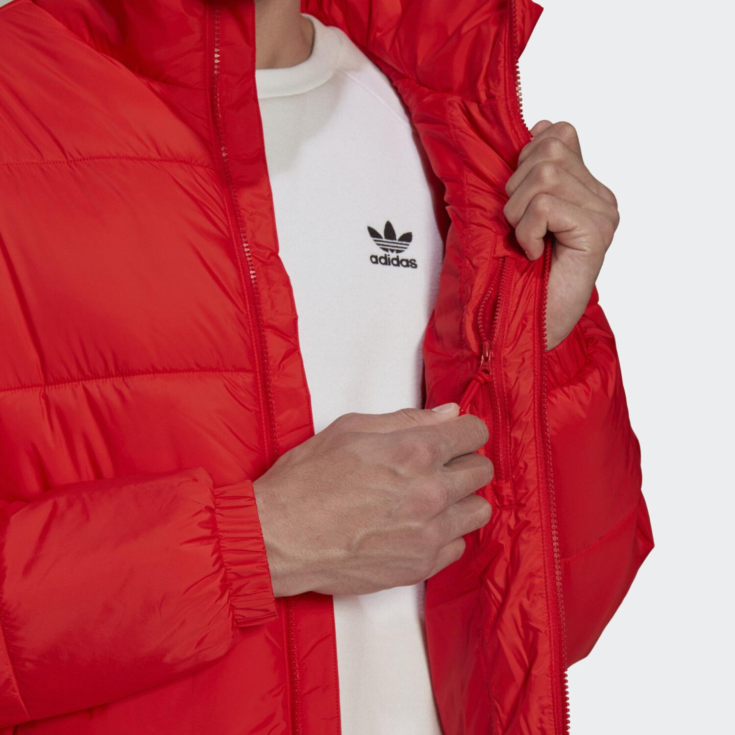 Red adidas puffer jacket online